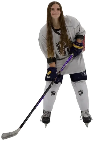 Lilli Christiansen in her hockey gear