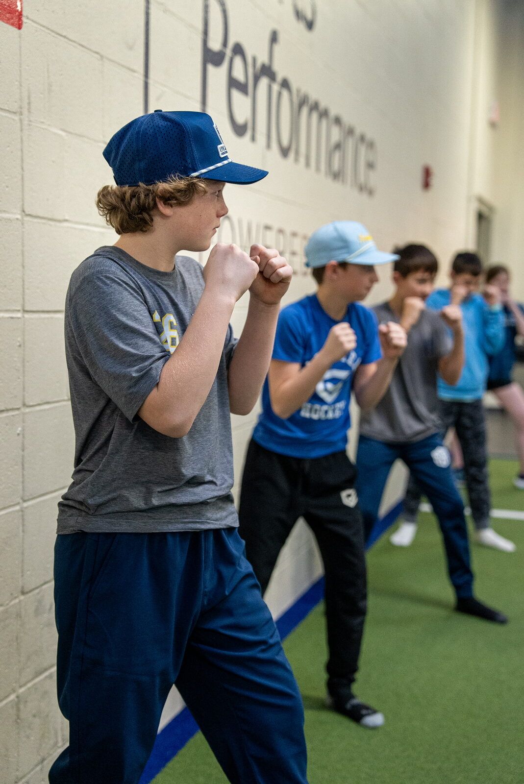 Athletes training in the gym