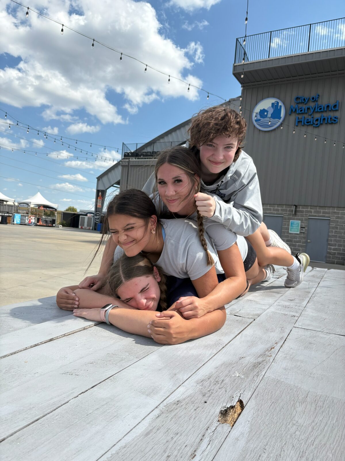 Students having fun outside the academy