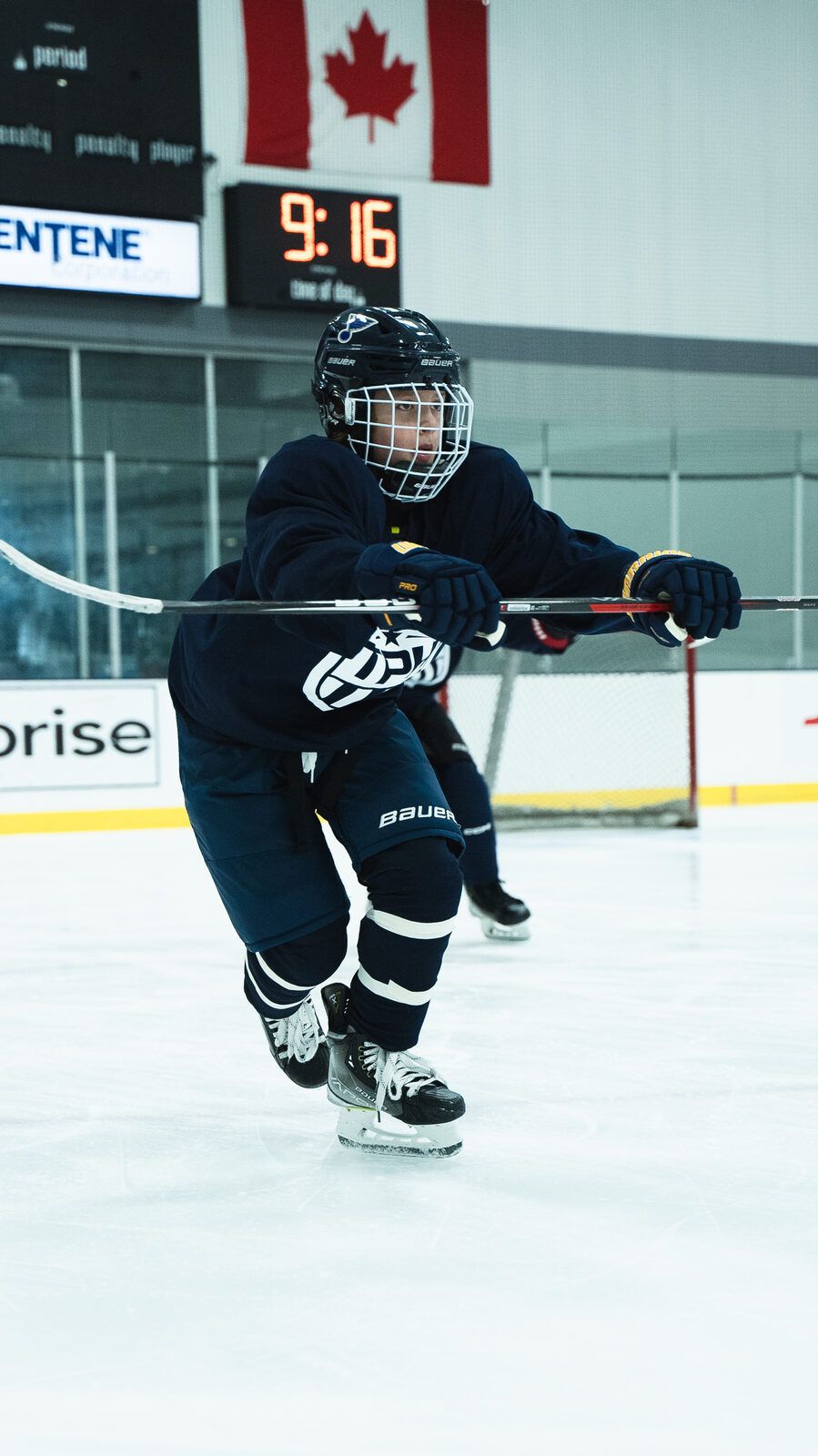 Goalie in action