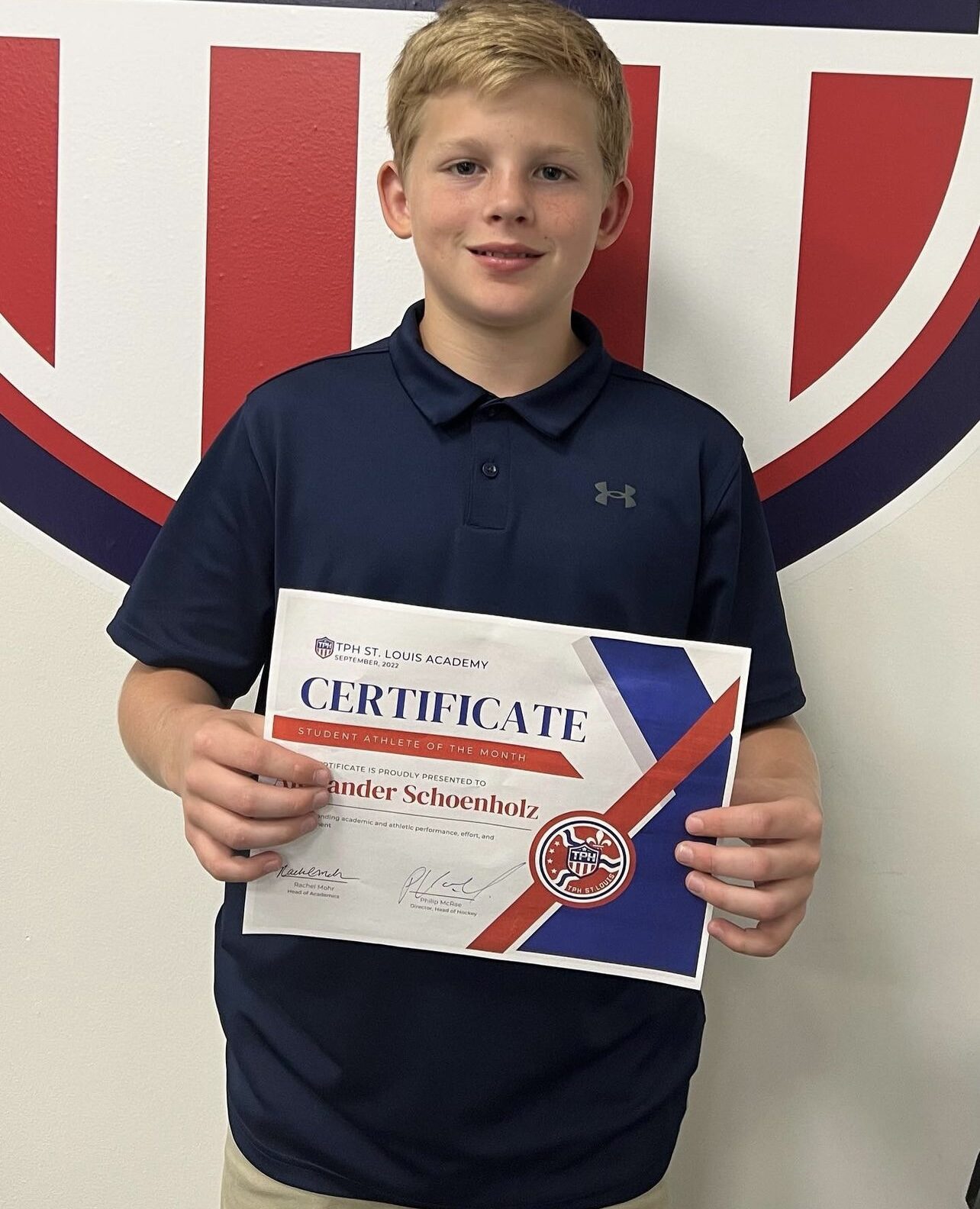 Student recognized with an award