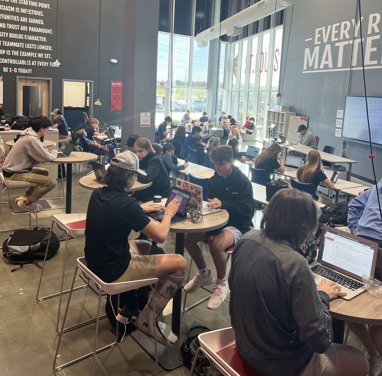 A full classroom during an academic block