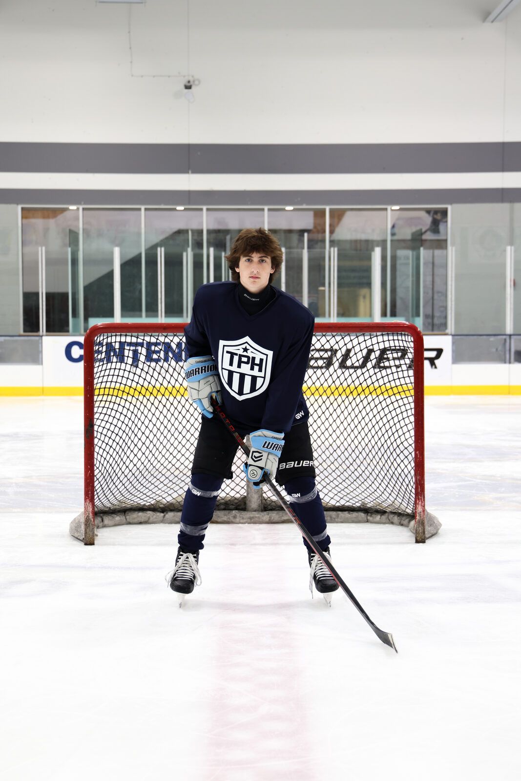 Goalie in the net at Centene