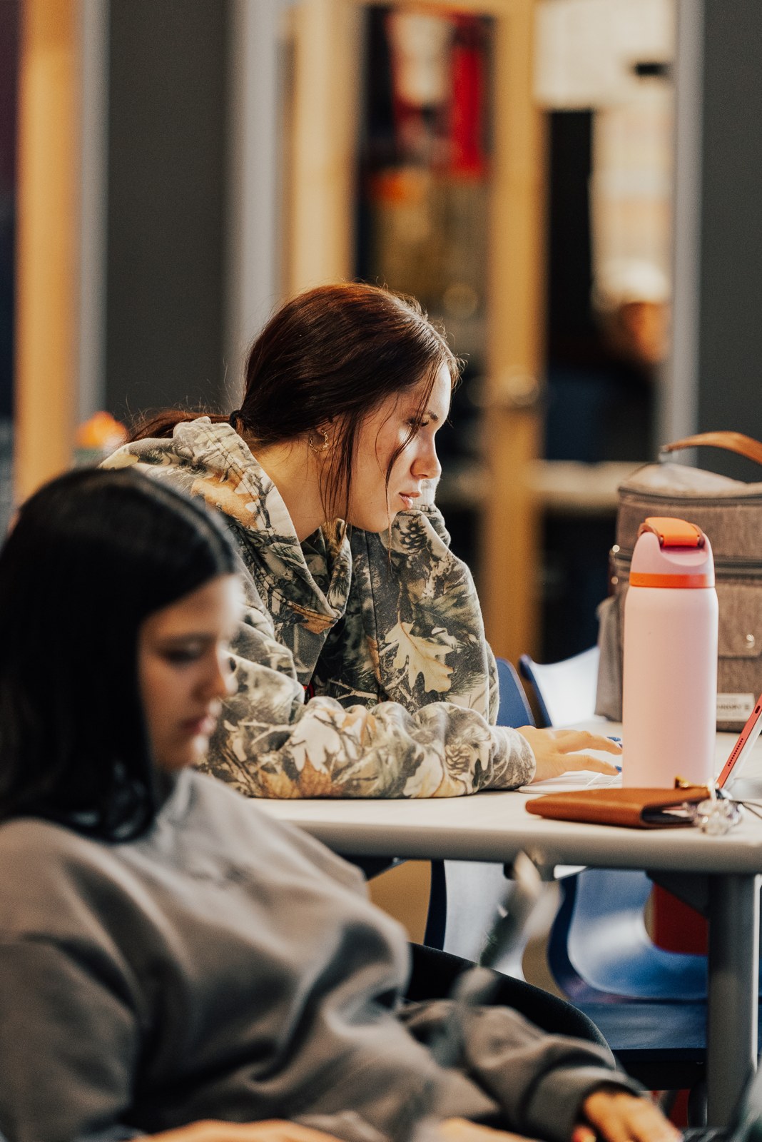 Student-athlete focused on her schoolwork