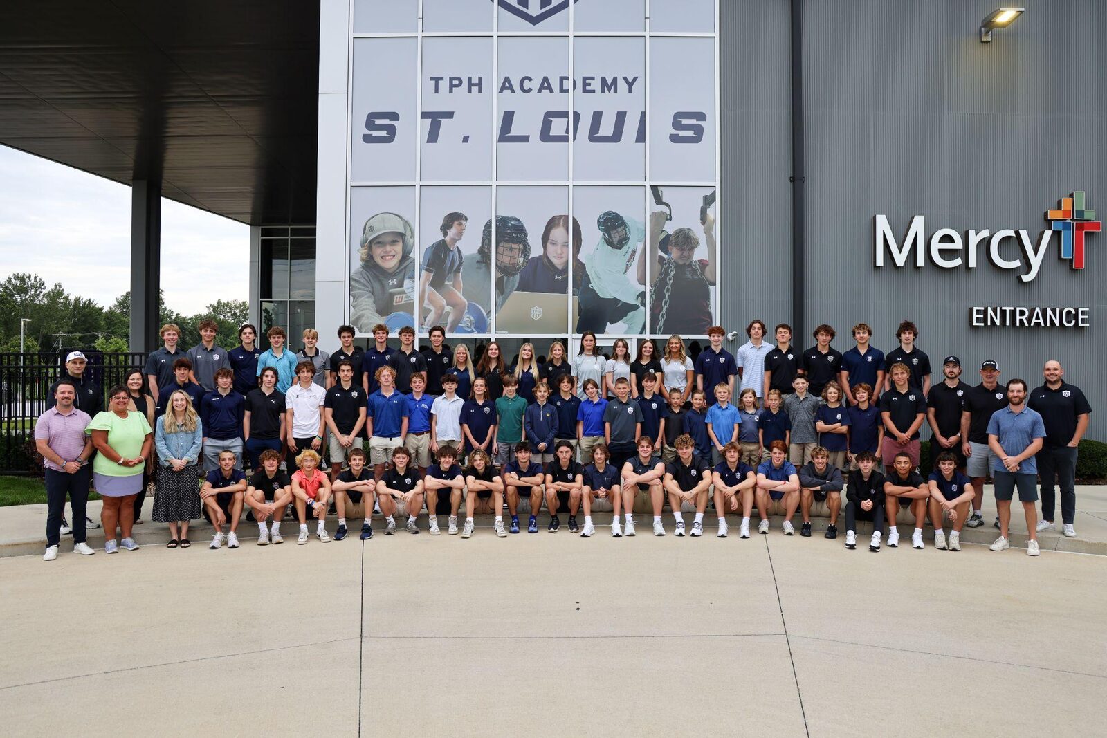 TPH St. Louis students outside the academy entrance